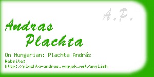 andras plachta business card